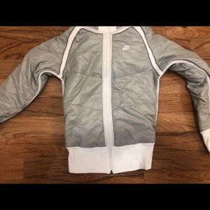 White / gray reversible Nike zipper up